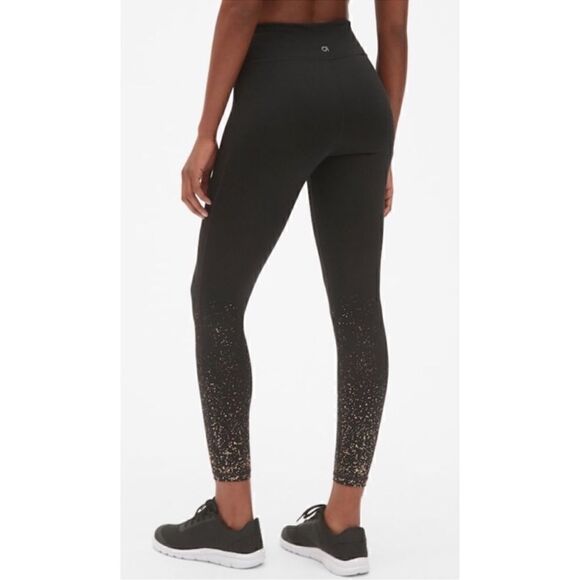 GAPFit High Waist Metallic Ombré Full Length Leggings (True Black) - Medium - Picture 2 of 15